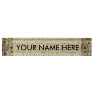 Porte-nom Leaf Berry Classique Colorful Art Motif