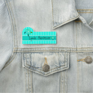 Porte-nom Lecture Turquoise fluide