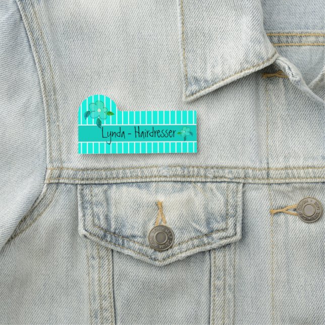 Porte-nom Lecture Turquoise fluide (En situation)
