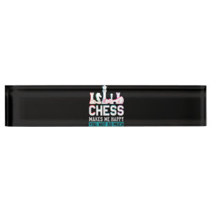 Porte-nom Les échecs me rendent heureux Humour drôle Cadeau