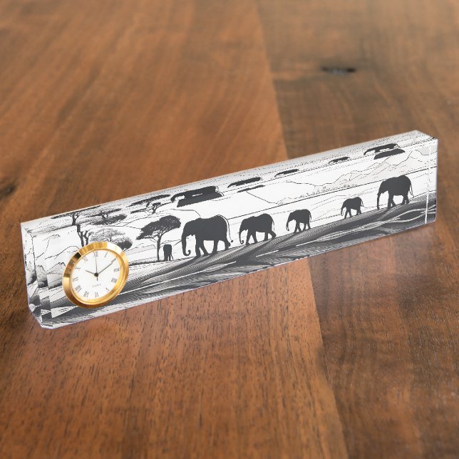 Porte-nom Les éléphants d'Afrique (Taille)