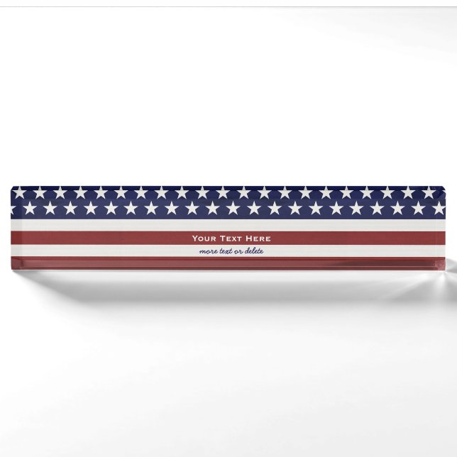 Porte-nom Les Etats-Unis drapeau américain coutume (Devant)