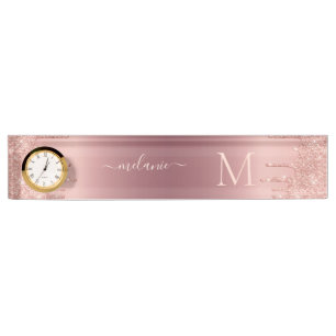 Porte-nom Lettre personnalisée rose Gold Nom Bureau Nom Plaq