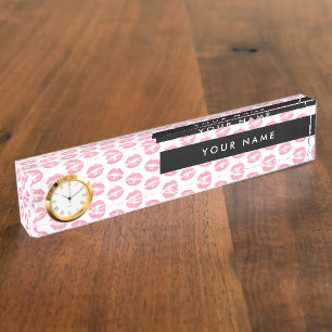 Porte-nom Lèvres Roses, Baiser, Baguette à lèvres, Votre Nom
