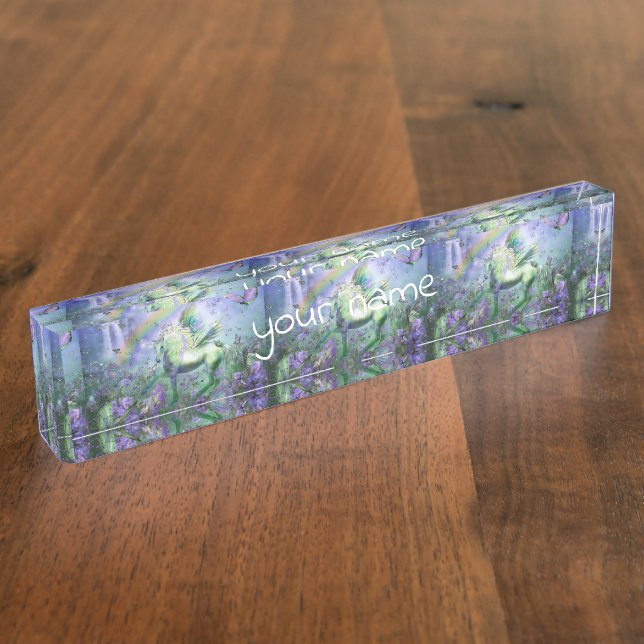 Porte-nom licorne et papillons (Taille)