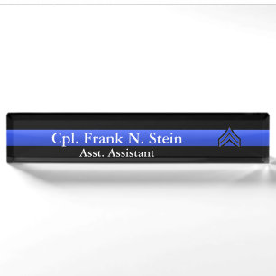 Porte-nom Ligne Bleue Mince - Classement Caporal Stripes