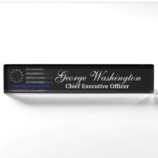Porte-nom Ligne bleue Vintage Betsy Ross Drapeau américain