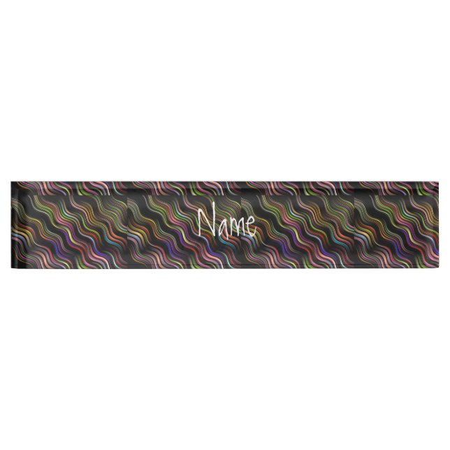 Porte-nom Lignes Abstraites cool Art Thunder_Cove (Devant)