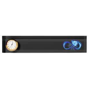 Porte-nom L'infini lumineux avec une rose bleue