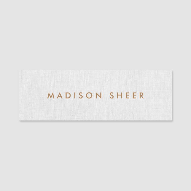 Porte-nom Linge gris simple Personnel professionnel Employé (Devant)