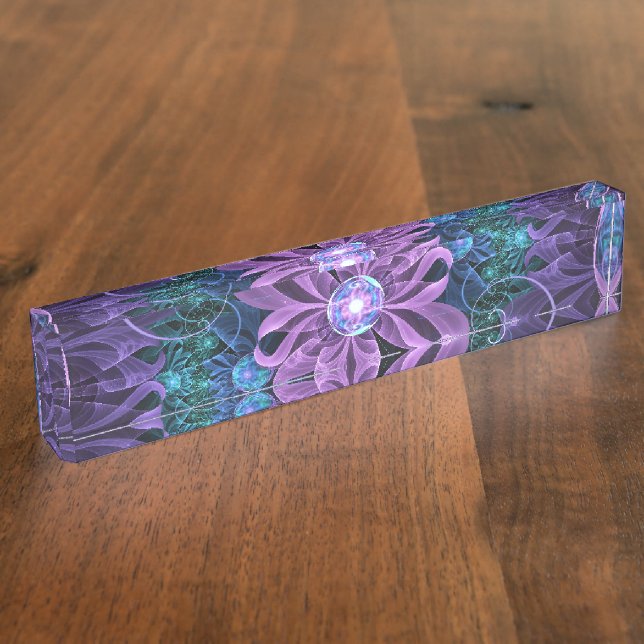 Porte-nom Lis incrusté de bijoux de papillon de la turquoise (Taille)
