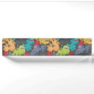 Porte-nom Little cute funny monsters