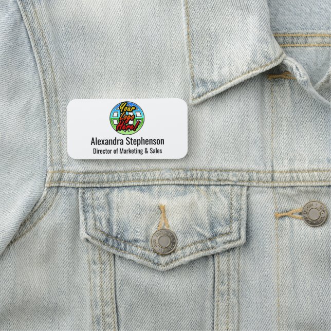 Porte-nom Logo classique haut de gamme Personnalisé Professi (En situation)