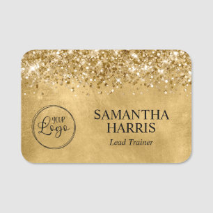 Porte-nom Logo d'affaires Glittery Gold