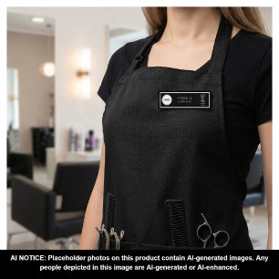 Porte-nom Logo de coiffeur élégant Nom du personnel du salon