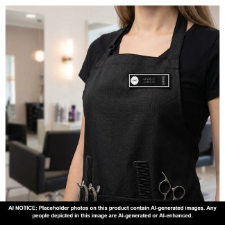 Porte-nom Logo de coiffeur élégant Nom du personnel du salon