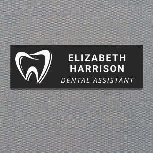 Porte-nom Logo de dentiste Cabinet dentaire Noir
