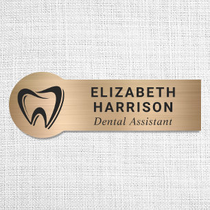 Porte-nom Logo de dentiste Cabinet dentaire Or