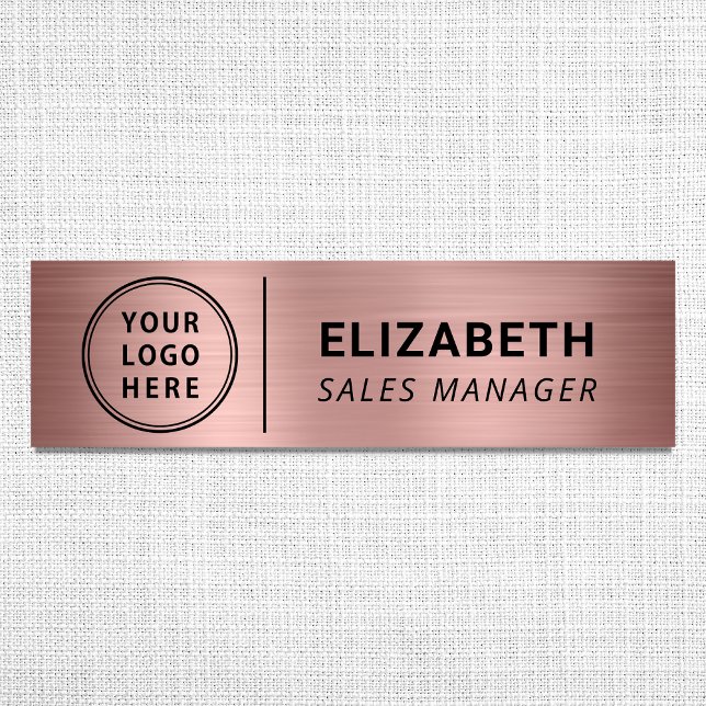 Porte-nom Logo de la société moderne Rose Gold (Créateur téléchargé)