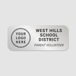 Porte-nom Logo de l'école Parent Volunteer Argent