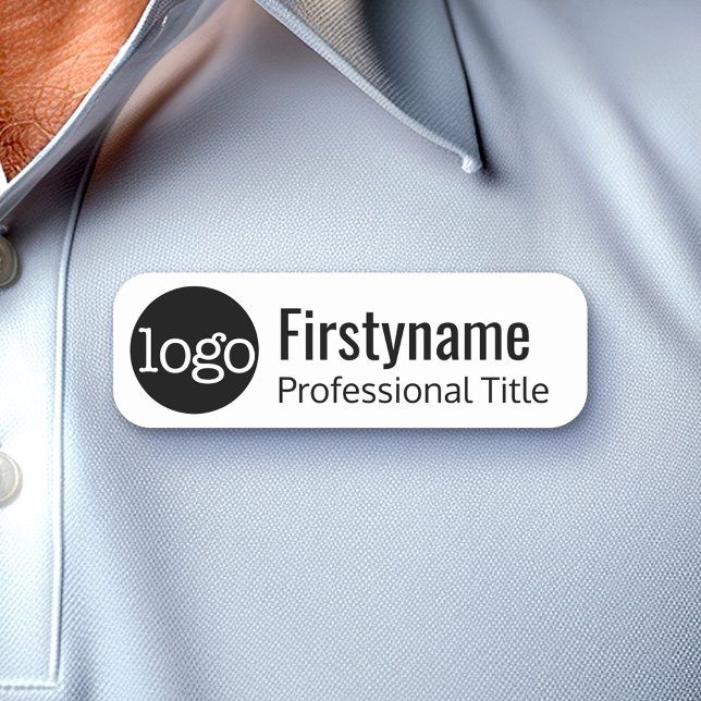 Porte-nom Logo de l'entreprise avec titre professionnel de p (Custom Nametag with logo and name)