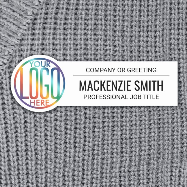 Porte-nom Logo de l'entreprise Employé professionnel Blanc d (Créateur téléchargé)