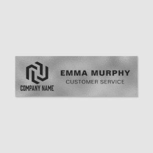 Porte-nom Logo de l'entreprise Employé professionnel Silver 