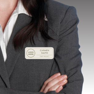 Porte-nom Logo de l'entreprise moderne magnétique employé