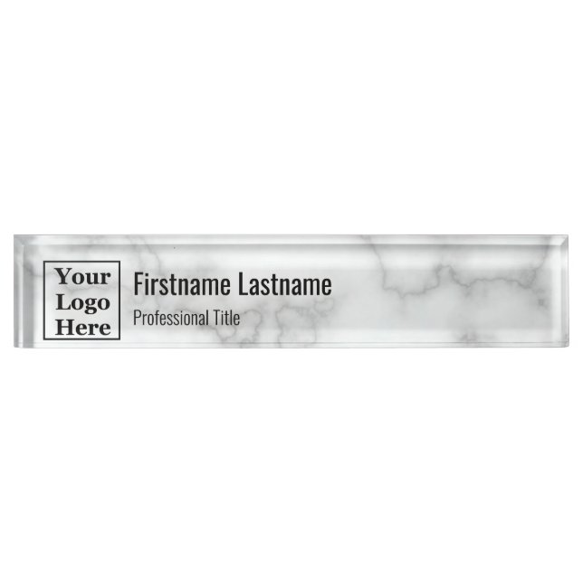 Porte-nom Logo de l'entreprise Nom de l'employé Titre de l'e (Devant)