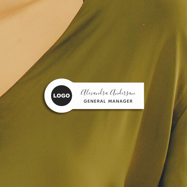 Porte-nom Logo de l'entreprise personnalisée Code de l'emplo (Company Logo Employee Safety Pin or Magnetic Name Tag)