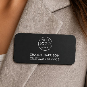 Porte-nom Logo de l'entreprise   Personnel salarié noir mode