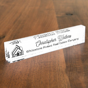 Porte-nom Logo de société immobilière personnalisé Realtor