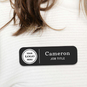 Porte-nom Logo de société moderne employé noir