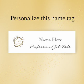 Porte-nom Logo de société personnalisé Moderne Élégant Noir