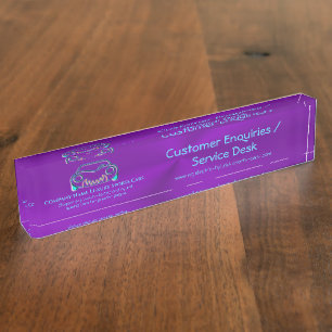 Porte-nom Logo de voiture de sport de luxe classique bleu gl