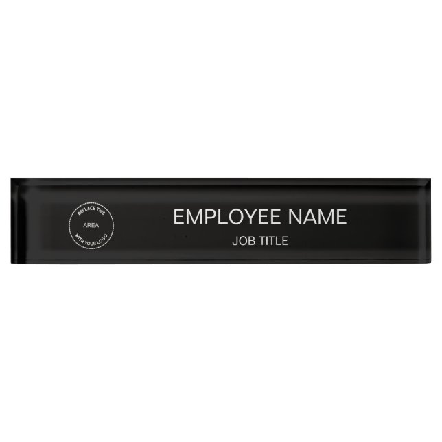 Porte-nom Logo de votre entreprise Nom de l'employé Titre du (Devant)