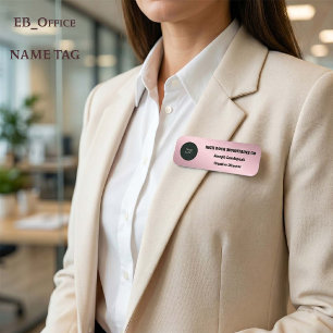 Porte-nom Logo d'employé commercial métallisé or rose