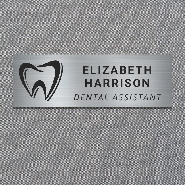 Porte-nom Logo dentaire Dentist Office Argent (Créateur téléchargé)