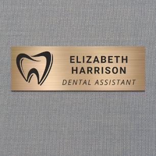 Porte-nom Logo dentiste Bureau dentaire Or