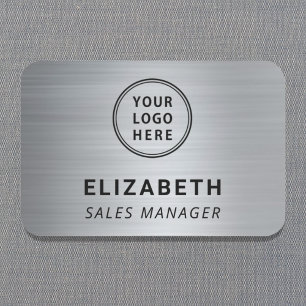 Porte-nom Logo d'entreprise Argent Professionnel
