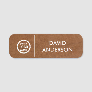 Porte-nom Logo d'entreprise Brown personnalisé Personnel emp