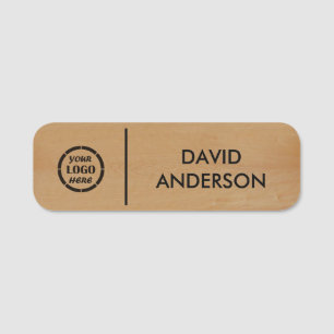 Porte-nom Logo d'entreprise en bois personnalisé Personnel e