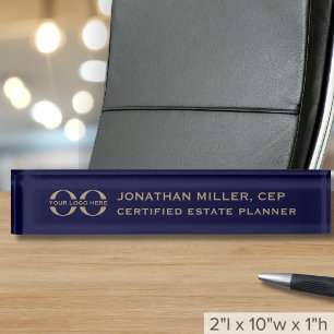 Porte-nom Logo d'entreprise Marine Blue