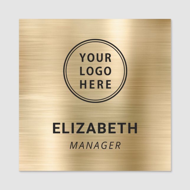Porte-nom Logo d'entreprise moderne Gold Professional (Devant)