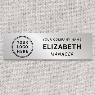 Porte-nom Logo d'entreprise moderne Silver