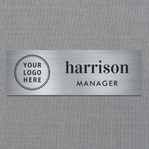 Porte-nom Logo d'entreprise moderne Silver