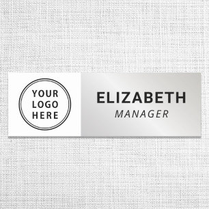 Porte-nom Logo d'entreprise moderne Silver