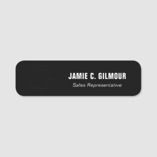 Porte-nom Logo d'entreprise personnalisé noir employé