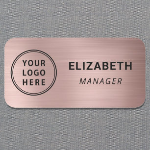 Porte-nom Logo d'entreprise Rose Gold Professionnel