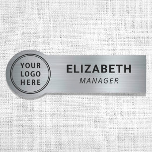 Porte-nom Logo d'entreprise Silver Moderne